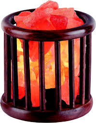 Cylinder-Shaped Wooden Basket with Chunks