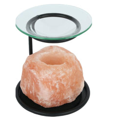 Oil Burner Aroma Diffuser Candle Stand with natural Salt Candle & Glass Plate