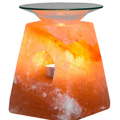 Pyramid Shaped Oil Burner Aroma Diffuser Candle Holder with Glass Plate by Fafa Himalayan Salt Lamp