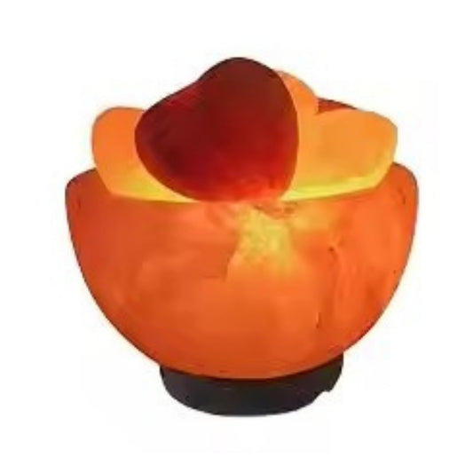 Bowl Lamp with Heart Shaped Balls, Purest Quality Himalayan Salt Fire Decorative Table Salt Lamps Ideal Gifts to loved ones