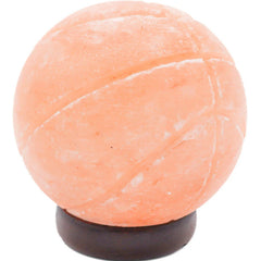 Hand Crafted Basket Ball Shaped Himalayan Rock Salt Lamp Home Decoration