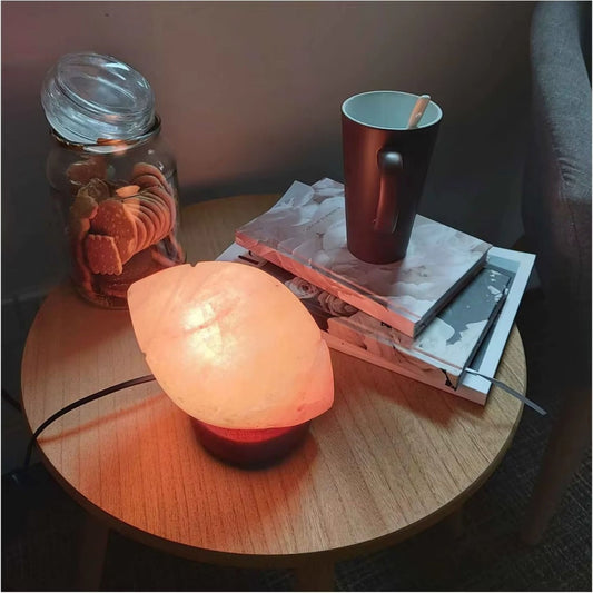 Rugby Ball Shape, Natural Crystal Salt Rock Lamp, Beautiful Home Decorations