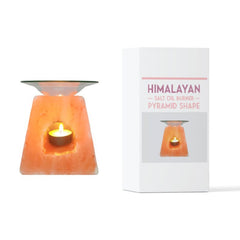 Pyramid Shaped Oil Burner Aroma Diffuser Candle Holder with Glass Plate by Fafa Himalayan Salt Lamp