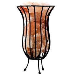 Tall Round Iron Rod Basket with Salt Chunks, Himalayan Salt Night Lights Lamps,Long metal basket Best Quality Lamps