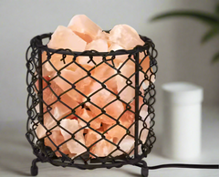 CYLINDER METAL BASKET CROSSLINK NET Himalayan Salt lamp