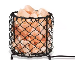 CYLINDER METAL BASKET CROSSLINK NET Himalayan Salt lamp