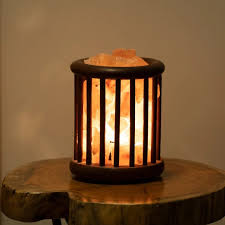 Cylinder-Shaped Wooden Basket with Chunks