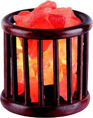 Cylinder-Shaped Wooden Basket with Chunks