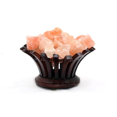 Flower-Shaped Wooden Basket with Chunks