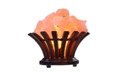 Flower-Shaped Wooden Basket with Chunks