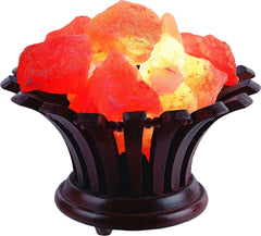 Flower-Shaped Wooden Basket with Chunks