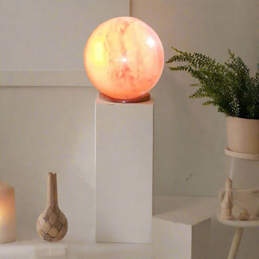 Ball Shape with Stand Himalayan Salt Lamp by Fafa