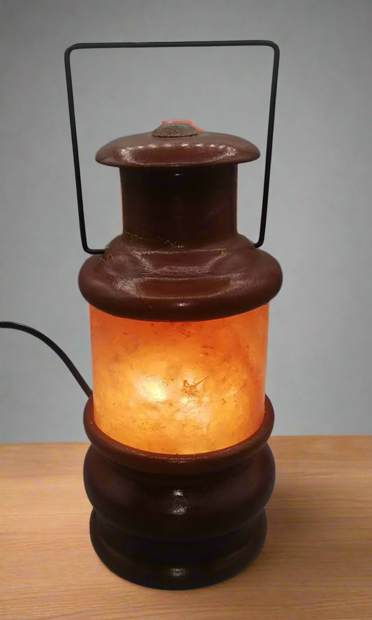 Wooden Lantern Himalayan Salt Lamp by Fafa